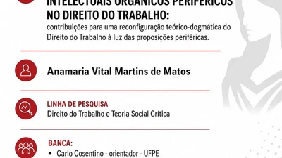Defesa de dissertação: "Intelectuais orgânicos periféricos no Direito do Trabalho" featured image